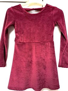 Kids Costumes to Hire - Maroon Velvet Dress - 6-7 Years